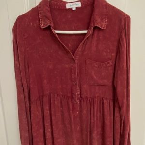 Grace and lace button up collar blouse
